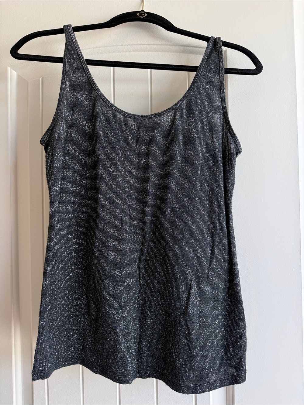 Jennifer Lopez Sparkle Black Scoop Neck Camisole